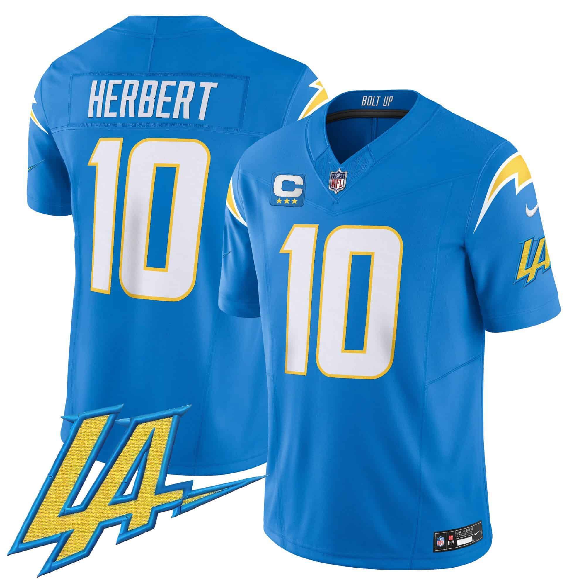 Men Los Angeles Chargers #10 Herbert Light Blue 2024 Nike Vapor Limited NFL Jersey style 1->indianapolis colts->NFL Jersey